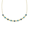 9ct Yellow Gold Multi Blue Topaz Necklet
