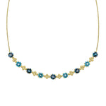 9ct Yellow Gold Multi Blue Topaz Necklet