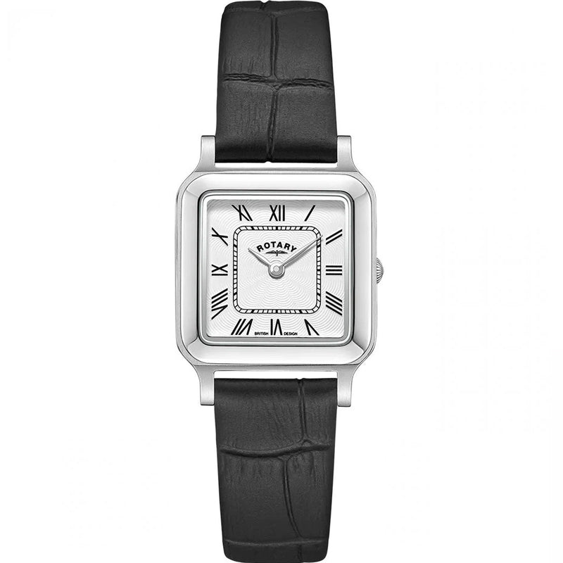 Rotary Ladies Dress Square Black Strap Quartz Watch LS05540/01