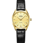 Rotary Ladies Ultra Slim Black Leather Strap Watch LS08013/03