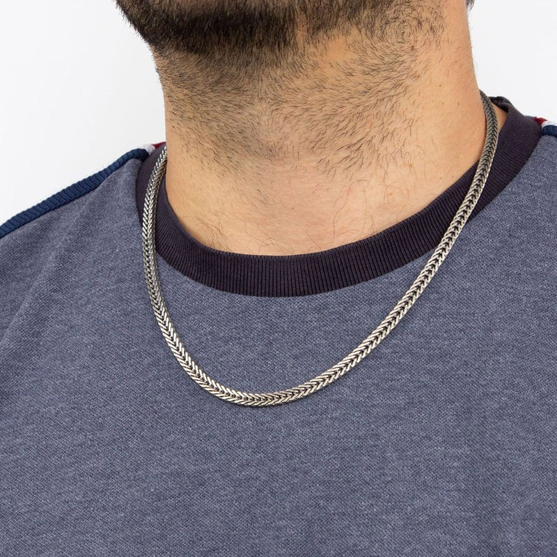 Fred Bennett Sterling Silver Oxidised Foxtail Chain N4277