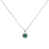 Diamonfire Silver Green & White Cubic Zirconia Cluster Pendant & Chain