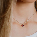 Diamonfire Silver Red & White Cubic Zirconia Cluster Pendant & Chain