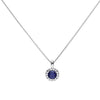 Diamondfire Silver Blue & Clear Cubic Zirconia Pendant & Chain