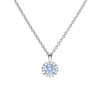 Diamonfire Silver Pale Blue & White Round Cluster Pendant & Chain