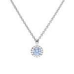 Diamonfire Silver Pale Blue & White Round Cluster Pendant & Chain
