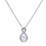 Diamonfire Silver Cubic Zirconia Infinity Pendant & Chain