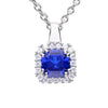 Diamonfire Blue & Clear Cubic Zirconia Cushion Cut Pendant & Chain