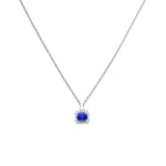 Diamonfire Blue & Clear Cubic Zirconia Cushion Cut Pendant & Chain