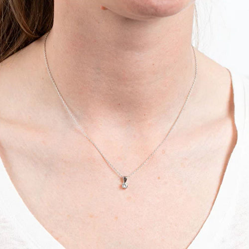 Diamonfire Silver 1ct Cubic Zirconia Solitaire Pendant & Chain