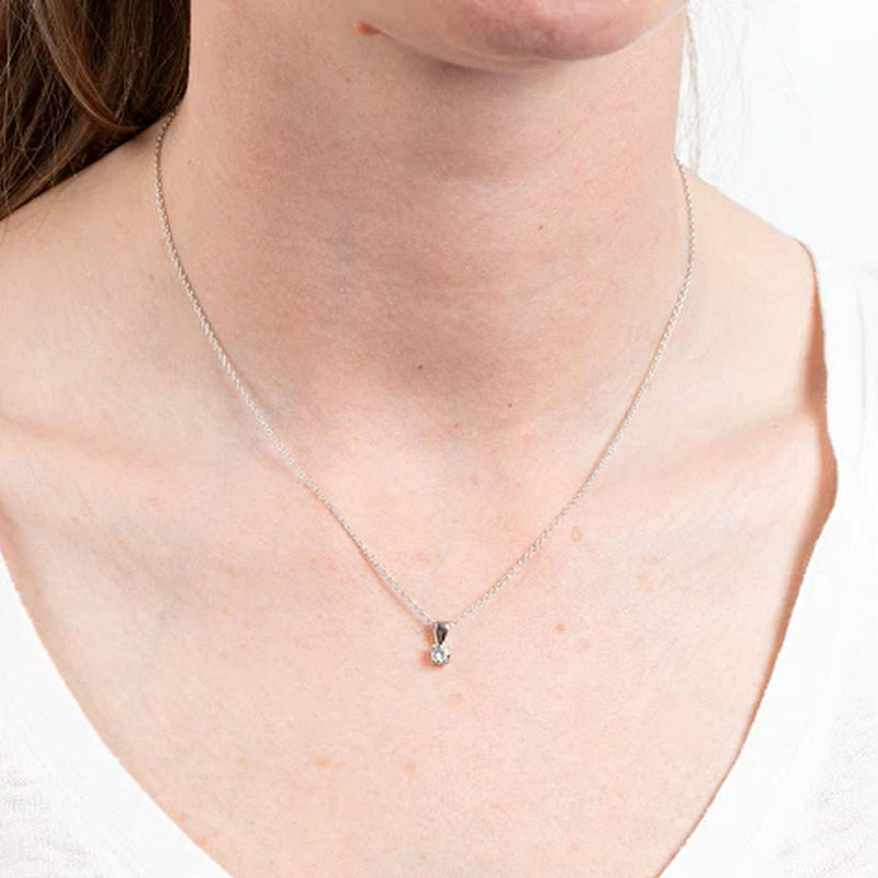 Diamonfire Silver 1ct Cubic Zirconia Solitaire Pendant & Chain