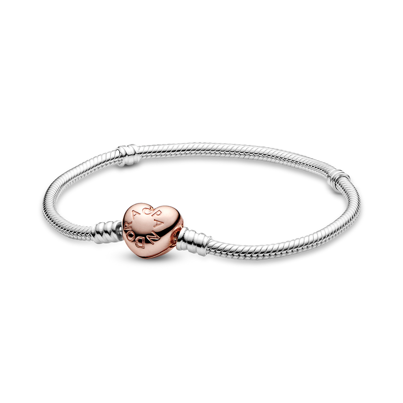 PANDORA MOMENTS HEART CLASP SNAKE CHAIN BRACELET