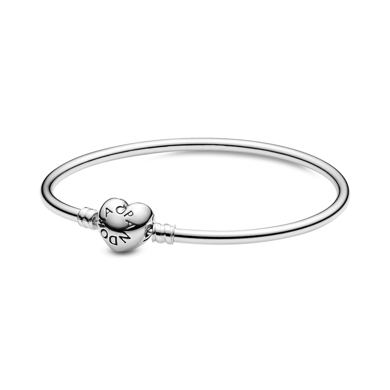 PANDORA MOMENTS LOGO HEART CLASP BANGLE