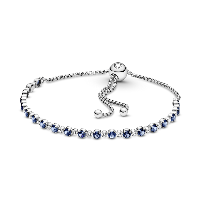 BLUE & CLEAR SPARKLE SLIDER BRACELET