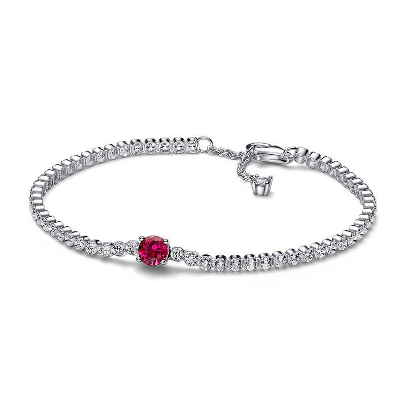 RED SPARKLING ROUND PAVÉ TENNIS BRACELET