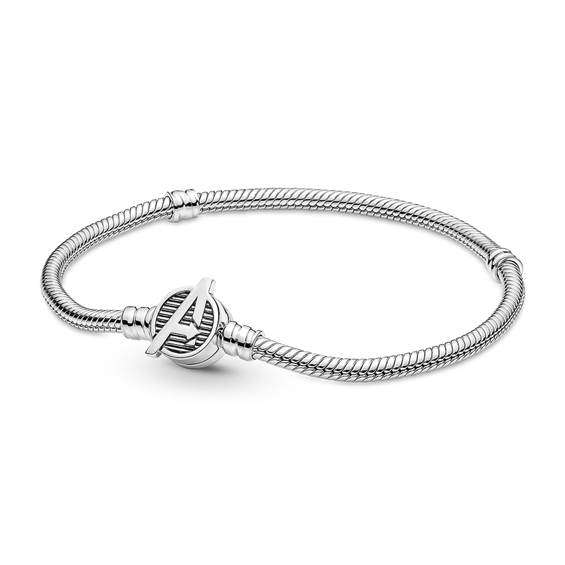 PANDORA MOMENTS MARVEL THE AVENGERS LOGO SNAKE CHAIN BRACELET