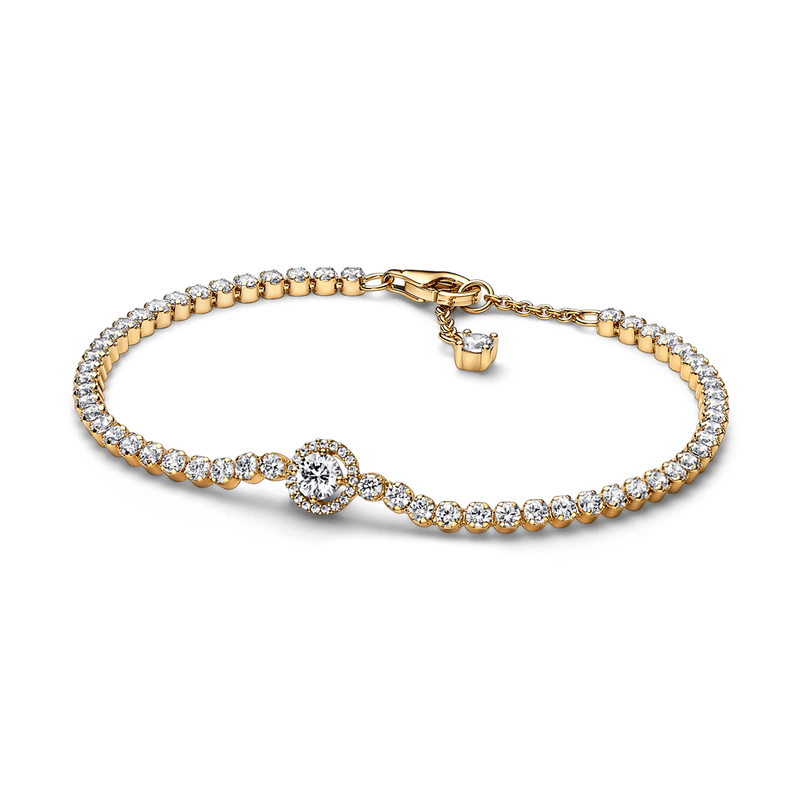SPARKLING HALO TENNIS BRACELET