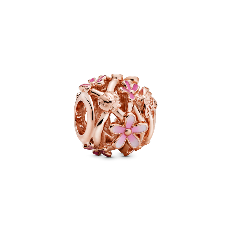 OPENWORK PINK DAISY CHARM