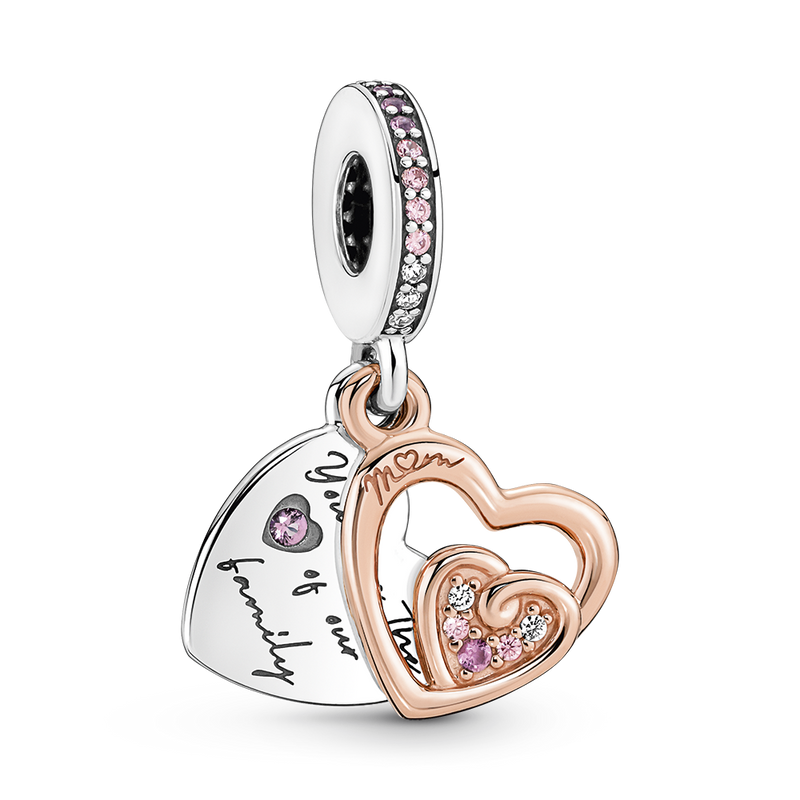 ENTWINED INFINITE HEARTS DOUBLE DANGLE CHARM