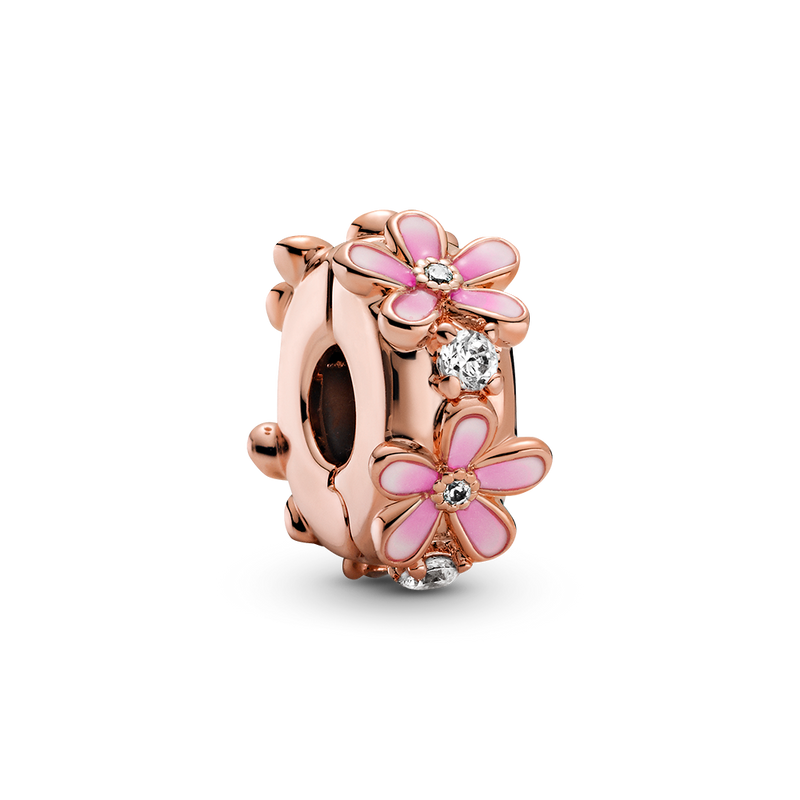 PINK DAISY SPACER CLIP CHARM