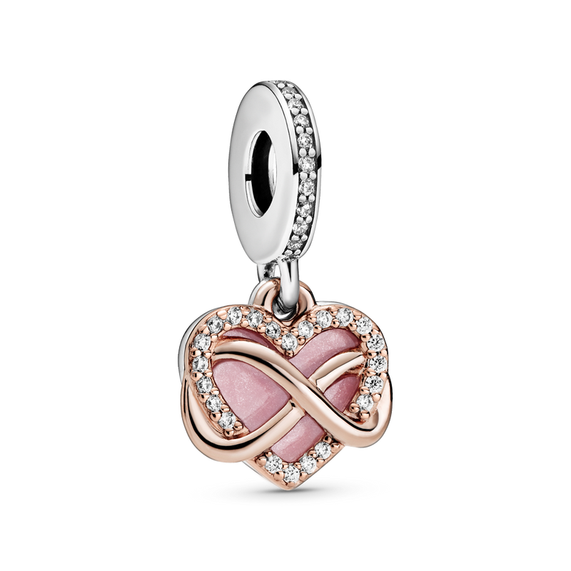 SPARKLING INFINITY HEART DANGLE CHARM