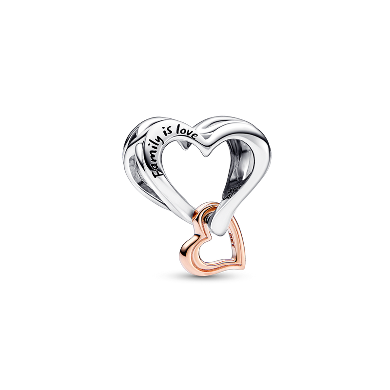 TWO-TONE OPENWORK INFINITY HEART CHARM