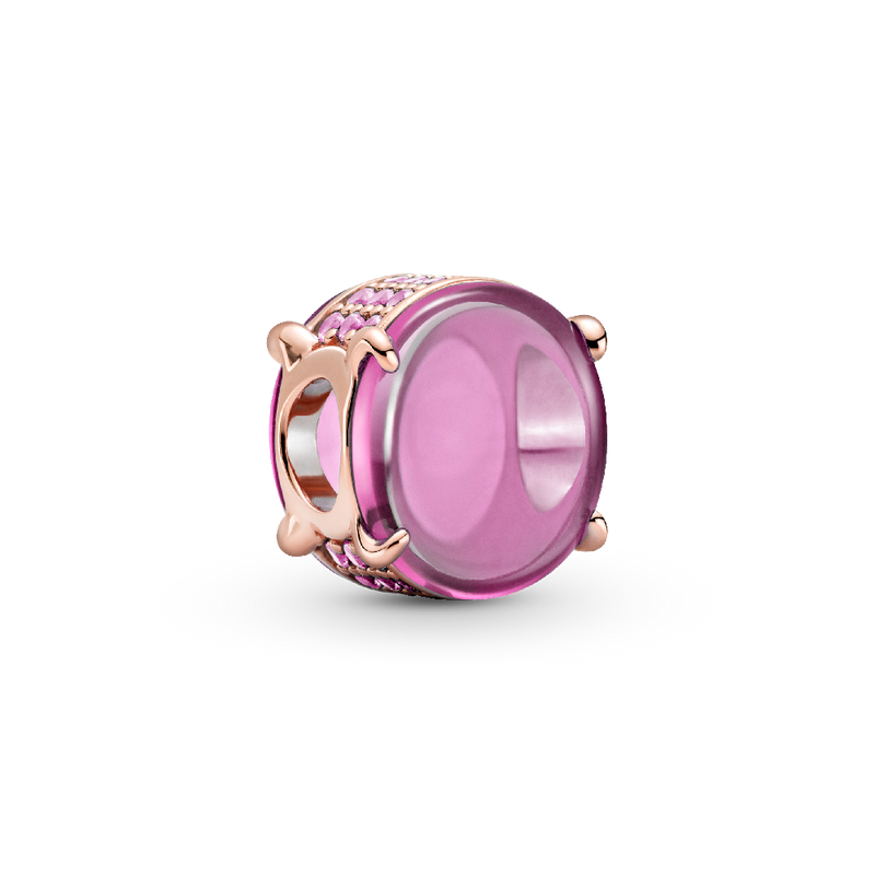 PINK OVAL CABOCHON CHARM