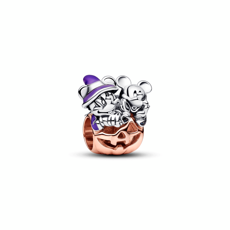 DISNEY MICKEY MOUSE & MINNIE MOUSE HALLOWEEN PUMPKIN CHARM