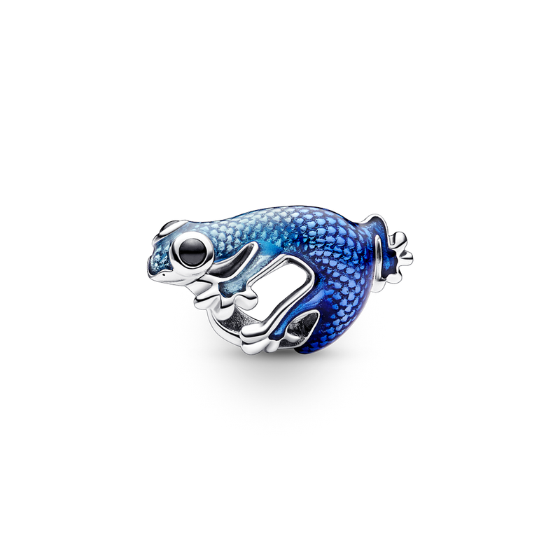 METALLIC BLUE GECKO CHARM