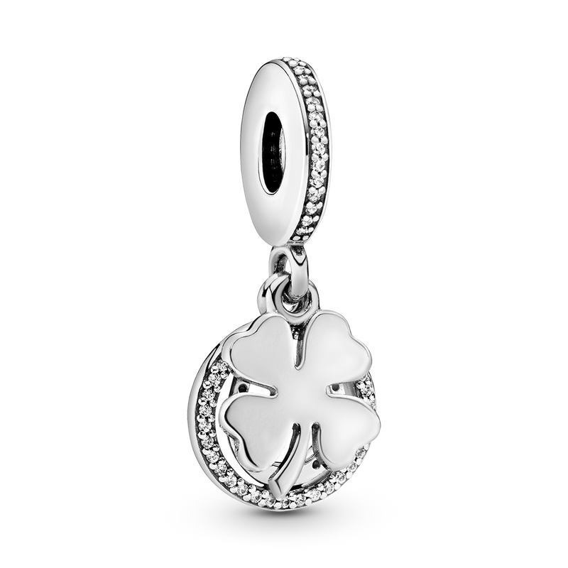 LUCKY FOUR-LEAF CLOVER DANGLE CHARM