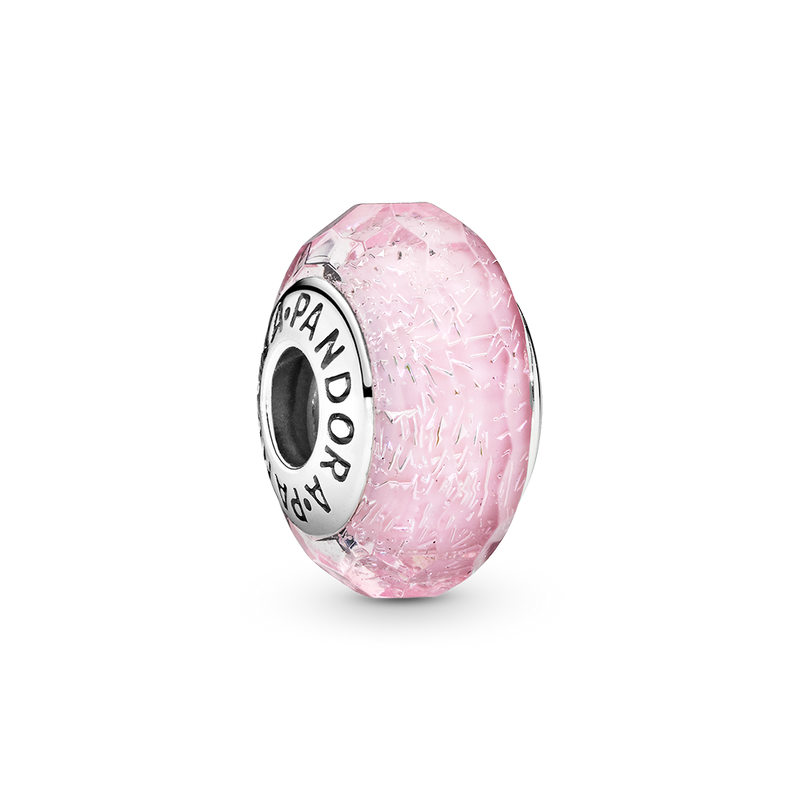 PINK SHIMMER GLASS CHARM