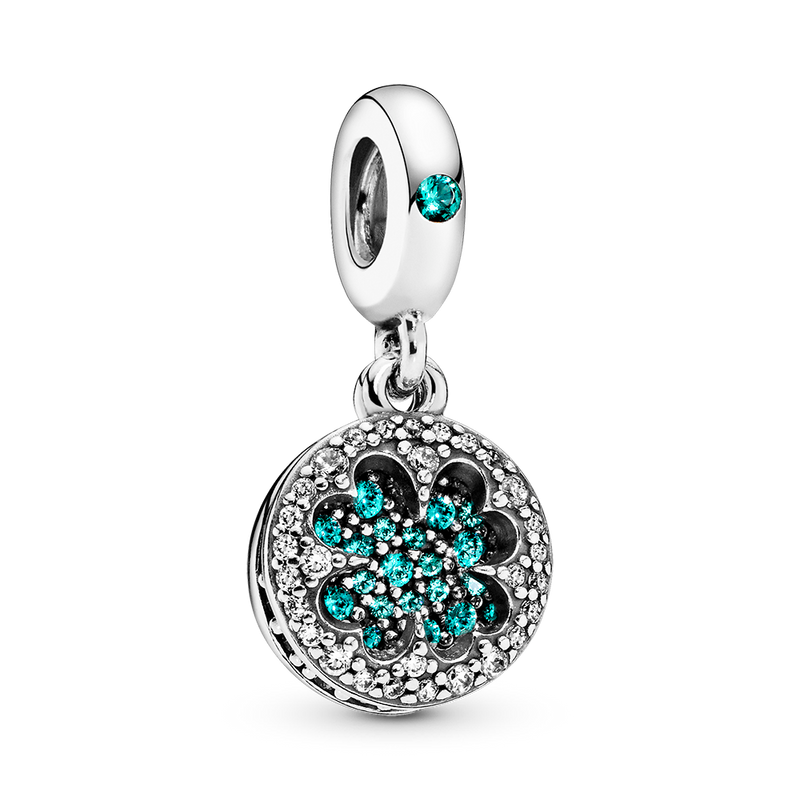 LUCKY FOUR LEAF CLOVER DANGLE CHARM