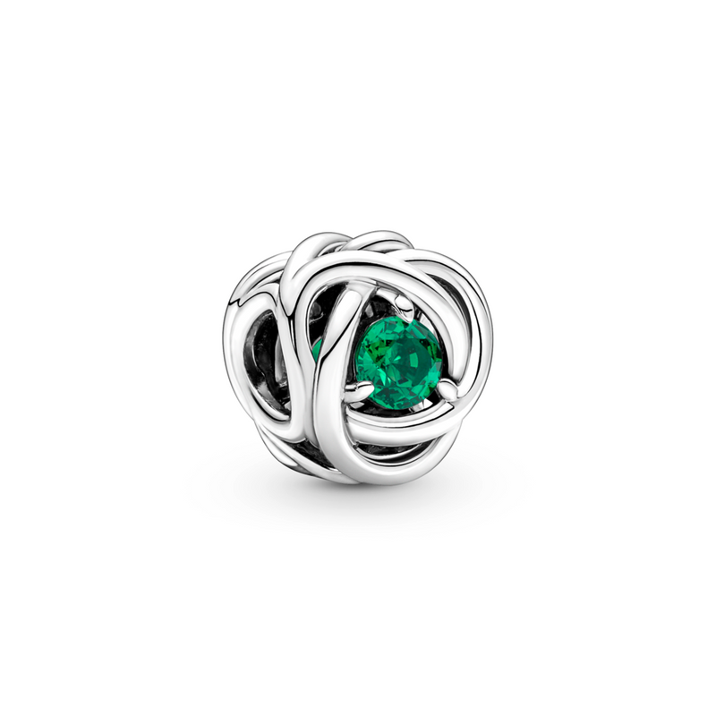 BRAIDED OPENWORK SIL CHARM - MAY BIRTHSTONE