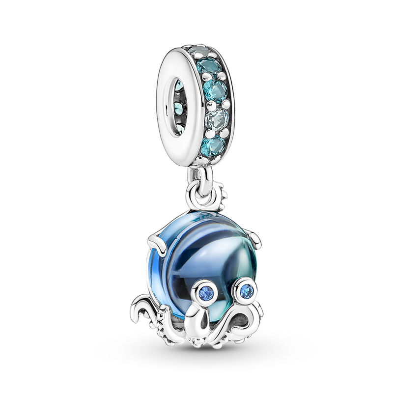 MURANO GLASS CUTE OCTOPUS DANGLE CHARM