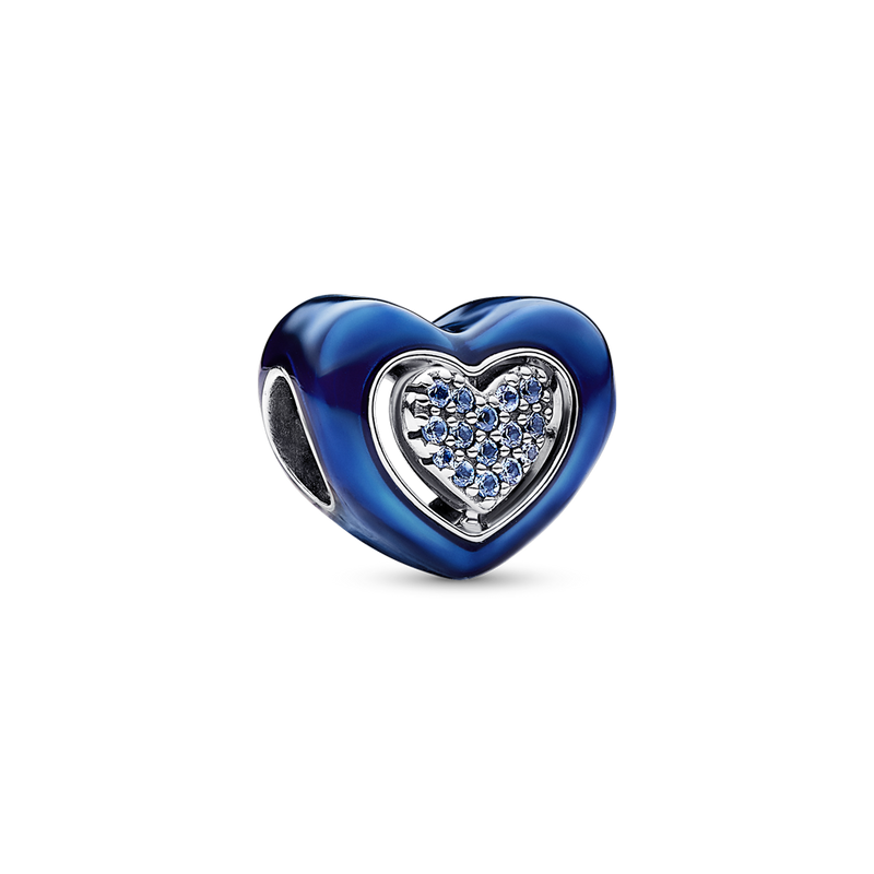 BLUE SPINNABLE HEART CHARM