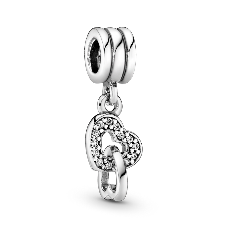 INTERLOCKING HEARTS DANGLE CHARM