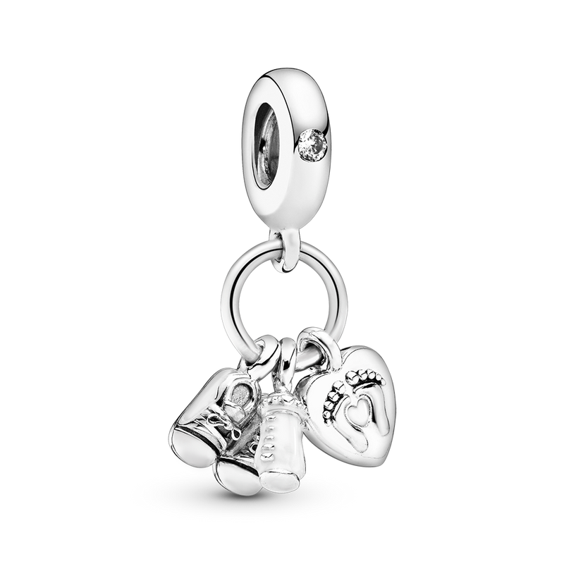 BABY BOTTLE & SHOES DANGLE CHARM