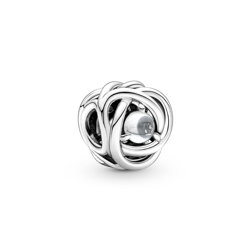 BRAIDED OPENWORK SIL CHARM - APRIL BIRTHSTONE