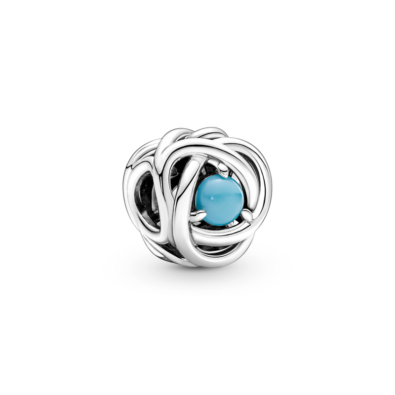 BRAIDED OPENWORK SIL CHARM -DECEMBER  BIRTHSTONES