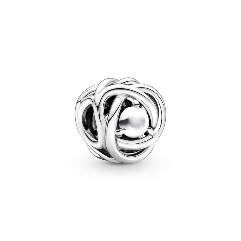 BRAIDED OPENWORK SIL CHARM - JUNE  BIRTHSTONE