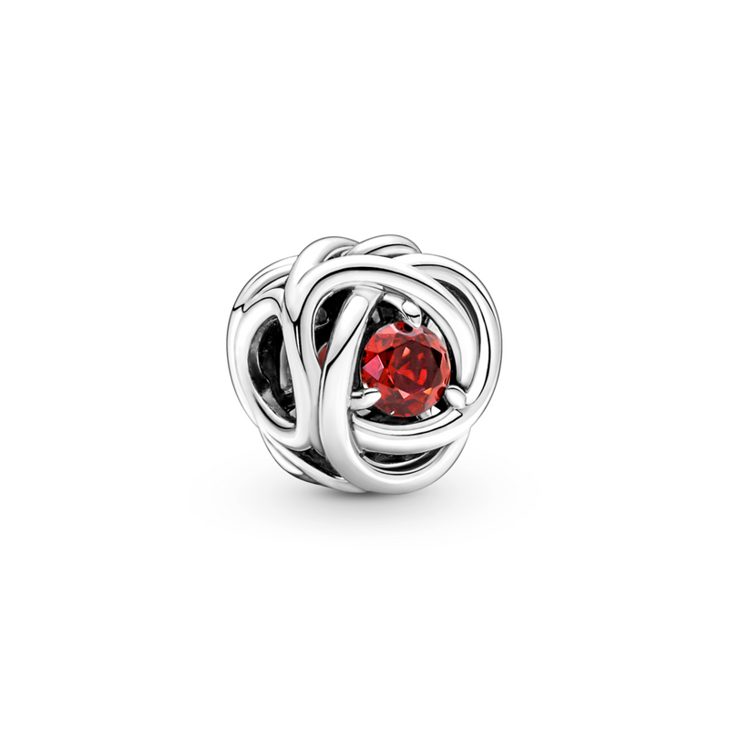 BRAIDED OPENWORK SIL CHARM - JULY BIRTHSTONE
