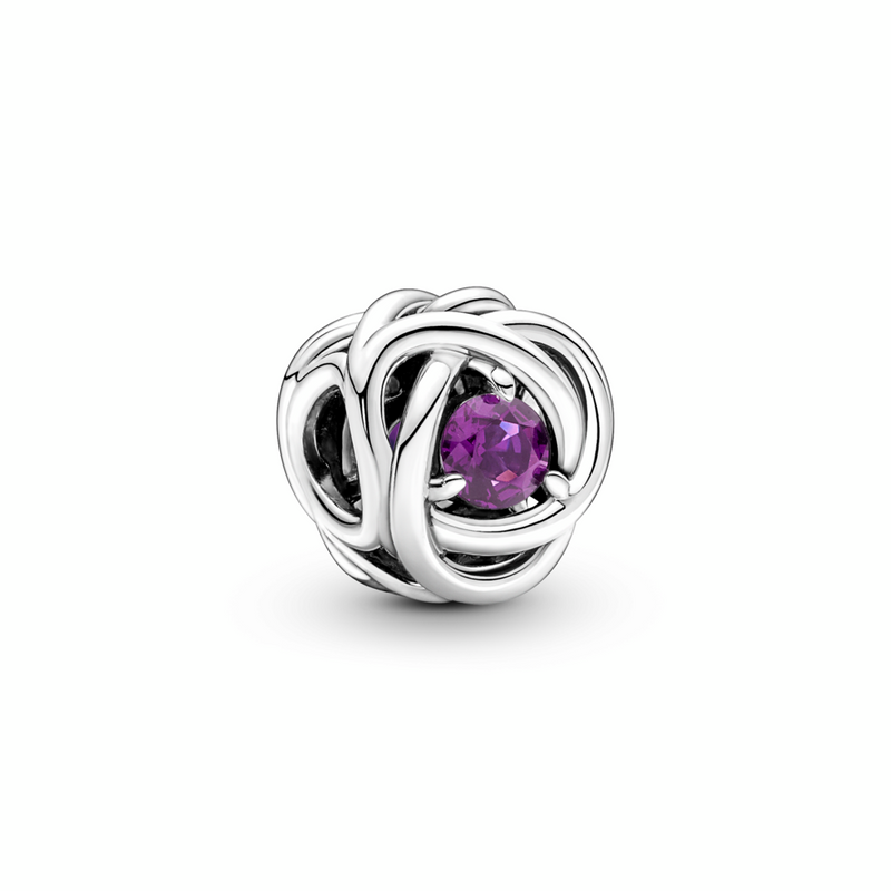 BRAIDED OPENWORK SIL CHARM -FEBRUARY BIRTHSTONE