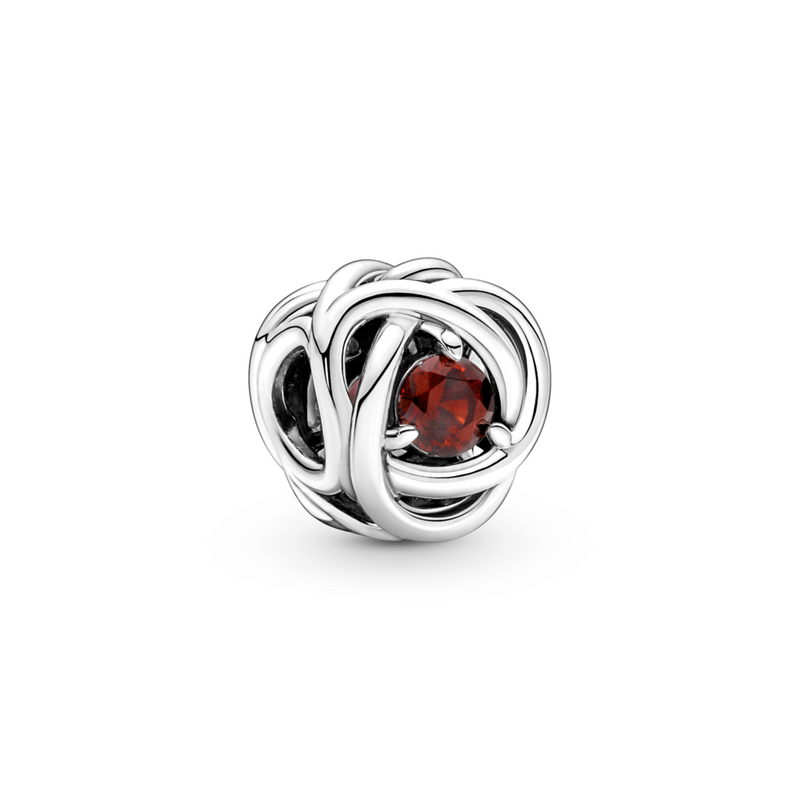 BRAIDED OPENWORK SIL CHARM - JANUARY BIRTHSTONE