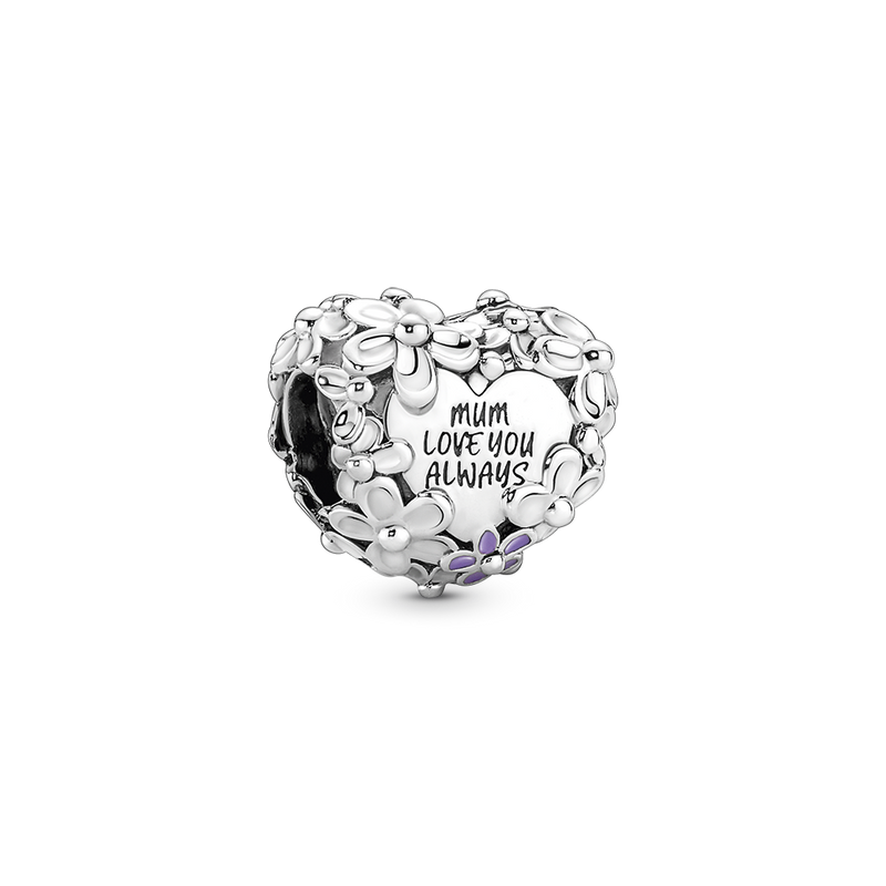 MUM DAISY HEART CHARM
