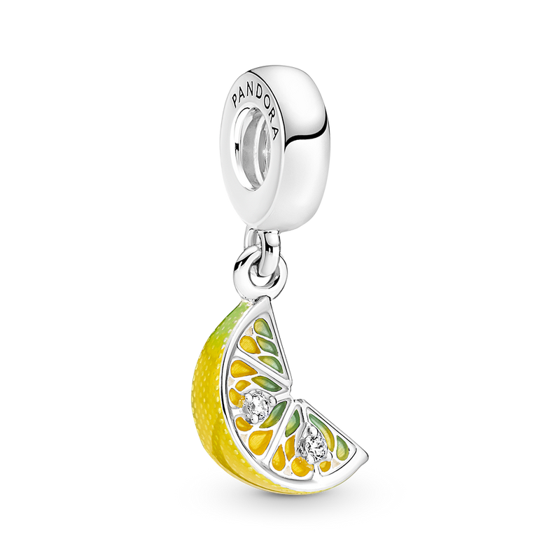 LEMON SLICE SPARKLING FRUIT DANGLE CHARM