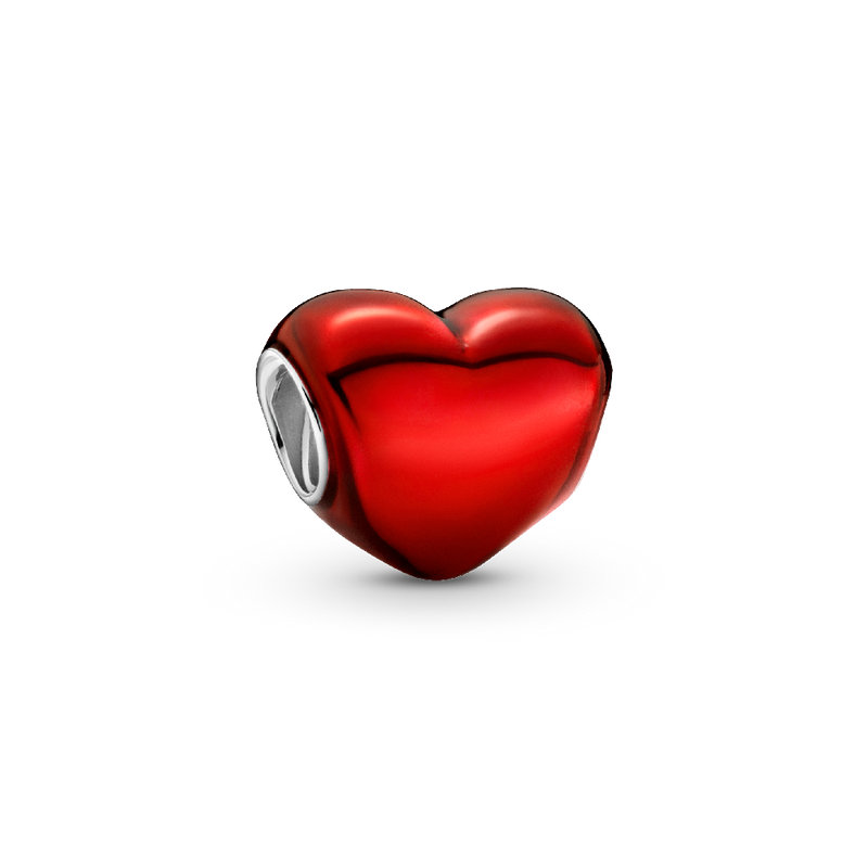 METALLIC RED HEART CHARM