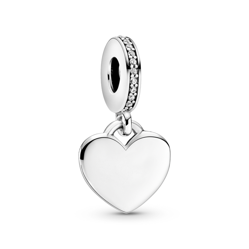 Engraving Heart Dangle Charm