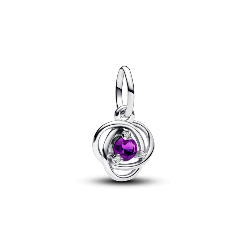February Birthstone Eternity Circle Dangle Charm