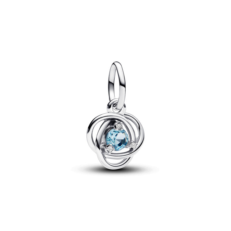 March Birthstone Eternity Circle Dangle Charm