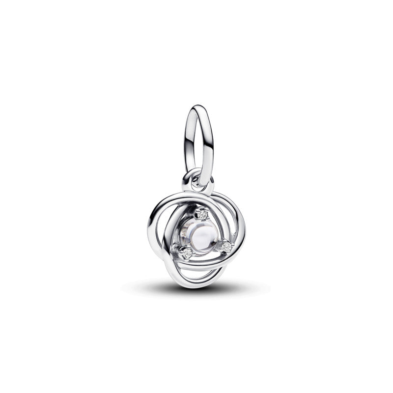 April Birthstone Eternity Circle Dangle Charm